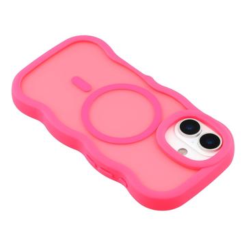 iPhone 17 Bølgekant magnetisk hybrid cover - hot pink