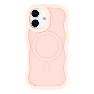 iPhone 17 Bølgekant magnetisk hybrid cover - pink