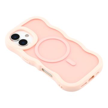 iPhone 17 Bølgekant magnetisk hybrid cover - pink