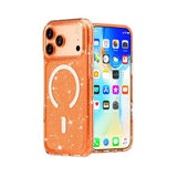 iPhone 18 Pro Max Stylish Glitter Series Hybrid Cover - MagSafe kompatibel - Orange