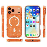 iPhone 18 Pro Max Stylish Glitter Series Hybrid Cover - MagSafe kompatibel - Orange