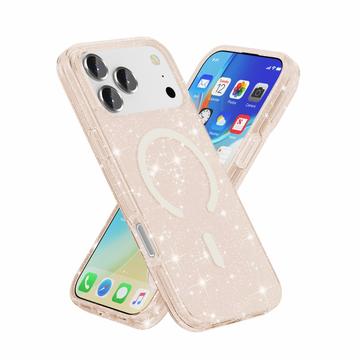 iPhone 18 Pro Max Stylish Glitter Series Hybrid Cover - MagSafe kompatibel - Guld