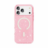 iPhone 18 Pro Max Stylish Glitter Series Hybrid Cover - MagSafe kompatibel - Pink