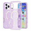 iPhone 18 Pro Max Stylish Glitter Series Hybrid Cover - MagSafe kompatibel - Lilla
