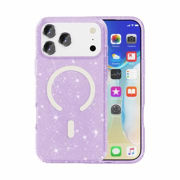 iPhone 18 Pro Max Stylish Glitter Series Hybrid Cover - MagSafe kompatibel - Lilla
