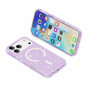 iPhone 18 Pro Max Stylish Glitter Series Hybrid Cover - MagSafe kompatibel - Lilla