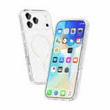 iPhone 18 Pro Max Stylish Glitter Series Hybrid Cover - MagSafe kompatibel - Hvid