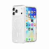 iPhone 18 Pro Max Stylish Glitter Series Hybrid Cover - MagSafe kompatibel - Hvid