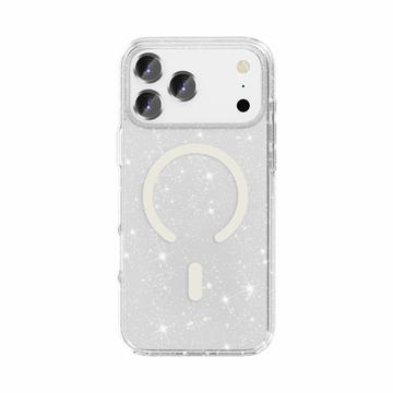 iPhone 18 Pro Max Stylish Glitter Series Hybrid Cover - MagSafe kompatibel - Hvid