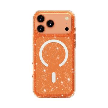 iPhone 18 Pro Stylish Glitter Series Hybrid Cover - MagSafe kompatibel - Orange