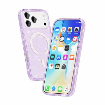 iPhone 18 Pro Stylish Glitter Series Hybrid Cover - MagSafe kompatibel - Lilla