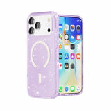 iPhone 18 Pro Stylish Glitter Series Hybrid Cover - MagSafe kompatibel - Lilla