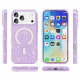 iPhone 18 Pro Stylish Glitter Series Hybrid Cover - MagSafe kompatibel - Lilla