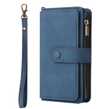 iPhone 6/7/8/SE (2020)/SE (2022) Flip Cover m. strop, pung og kortholdere - blå