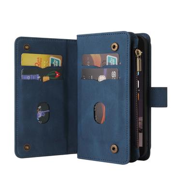 iPhone 6/7/8/SE (2020)/SE (2022) Flip Cover m. strop, pung og kortholdere - blå