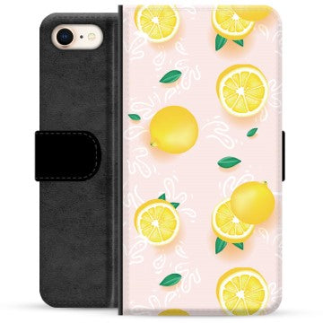 iPhone 7/8/SE (2020)/SE (2022) Premium Flip Cover med Pung - Citron Mønster