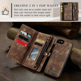 iPhone 7/8/SE (2020)/SE (2022) Caseme 008 2-i-1 Multifunktionel Pung - Brun