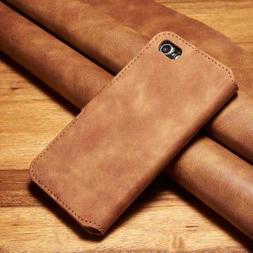 iPhone 7/8/SE (2020)/SE (2022) DG.MING Retro læder cover / pung - Brun