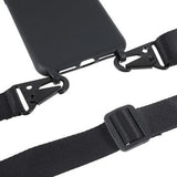iPhone 7/8/SE (2020)/SE (2022) fleksibelt etui med skulderrem - sort