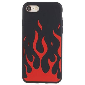 iPhone 7/8/SE (2020)/SE (2022) Silikone Cover med Flammer - sort