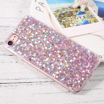 iPhone 7/8/SE (2020)/SE (2022) Glitter Flakes TPU Cover - Pink