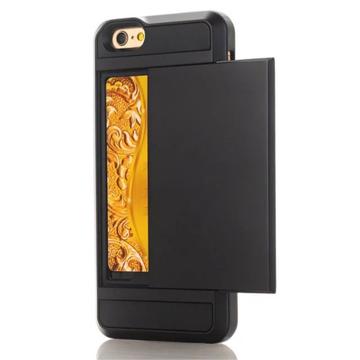 iPhone 7/8/SE (2020)/SE (2022) Hybrid Cover med Glidende Kortslot - Sort