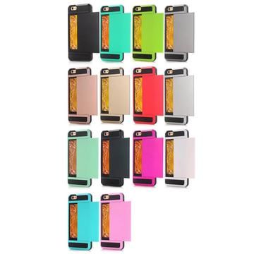 iPhone 7/8/SE (2020)/SE (2022) Hybrid Cover med Glidende Kortslot - Sort