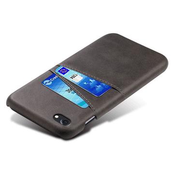iPhone 7/8/SE (2020)/SE (2022) KSQ Belagt Plastikcover med Kortlommer - Sort