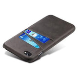iPhone 7/8/SE (2020)/SE (2022) KSQ Belagt Plastikcover med Kortlommer - Sort