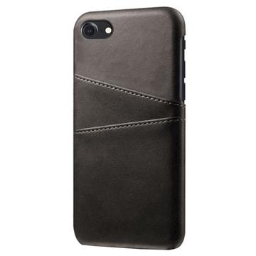 iPhone 7/8/SE (2020)/SE (2022) KSQ Belagt Plastikcover med Kortlommer - Sort