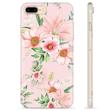 iPhone 7 Plus / iPhone 8 Plus TPU Cover - Vandfarveblomster