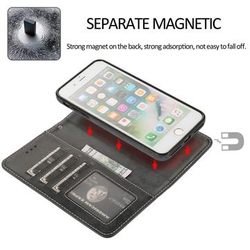 iPhone 7 Plus/8 Plus Vintage 2-i-1-pungetui med aftageligt låg - sort