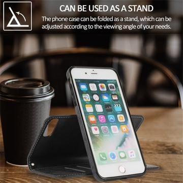 iPhone 7 Plus/8 Plus Vintage 2-i-1-pungetui med aftageligt låg - sort