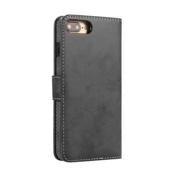 iPhone 7 Plus/8 Plus Vintage 2-i-1-pungetui med aftageligt låg - sort