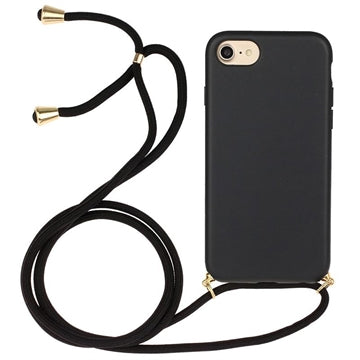 iPhone 7/8/SE (2020)/SE (2022) TPU Cover med Nøglesnor - Sort