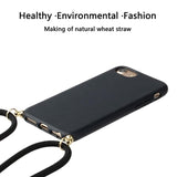 iPhone 7/8/SE (2020)/SE (2022) TPU Cover med Nøglesnor - Sort