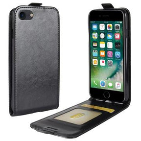 iPhone 7/8/SE (2020)/SE (2022) Vertikal Flip Taske med Kortholder - Sort