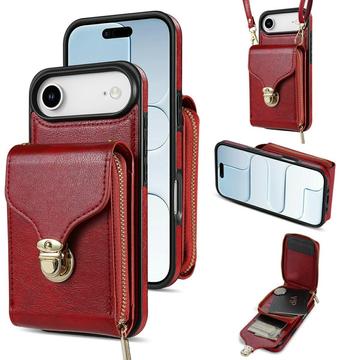 iPhone Air Alt-i-et cover med pung og rem - rød