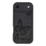 iPhone Air TPU-cover med Sommerfugleprint - Sort