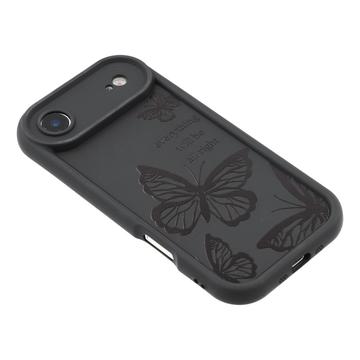 iPhone Air TPU-cover med Sommerfugleprint - Sort