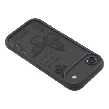 iPhone Air TPU-cover med Sommerfugleprint - Sort
