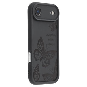 iPhone Air TPU-cover med Sommerfugleprint - Sort