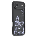 iPhone Air TPU-cover med Sommerfugleprint - Lilla / Sort