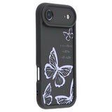 iPhone Air TPU-cover med Sommerfugleprint - Lilla / Sort