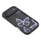iPhone Air TPU-cover med Sommerfugleprint - Lilla / Sort
