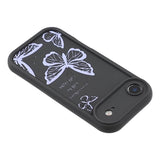iPhone Air TPU-cover med Sommerfugleprint - Lilla / Sort