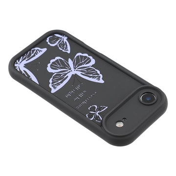 iPhone Air TPU-cover med Sommerfugleprint - Lilla / Sort