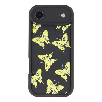 iPhone Air TPU-cover med Sommerfugleprint - Gul / Sort