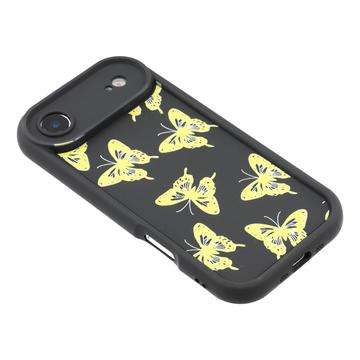 iPhone Air TPU-cover med Sommerfugleprint - Gul / Sort