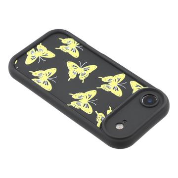iPhone Air TPU-cover med Sommerfugleprint - Gul / Sort